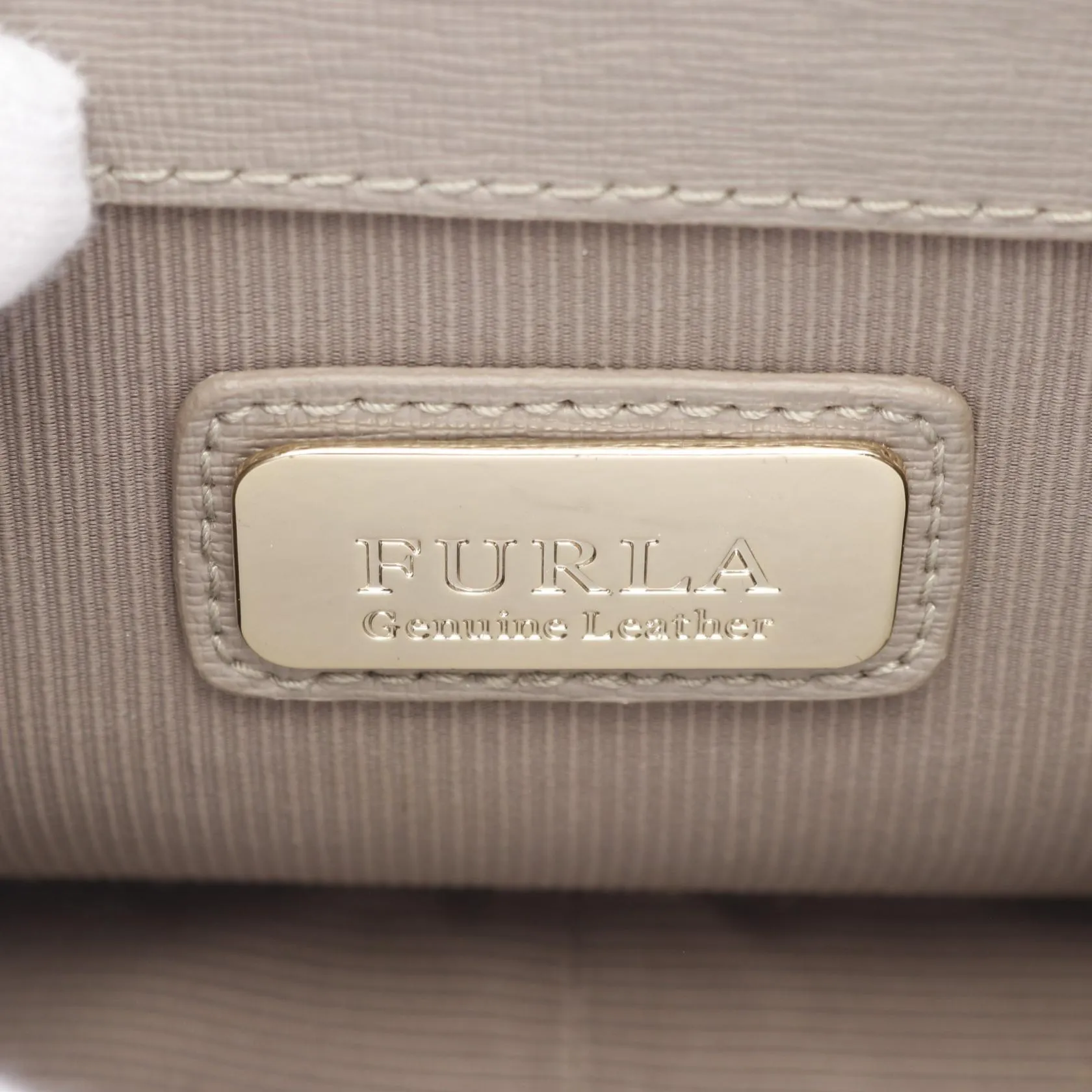 Furla Julia Leather Shoulder Bag Beige