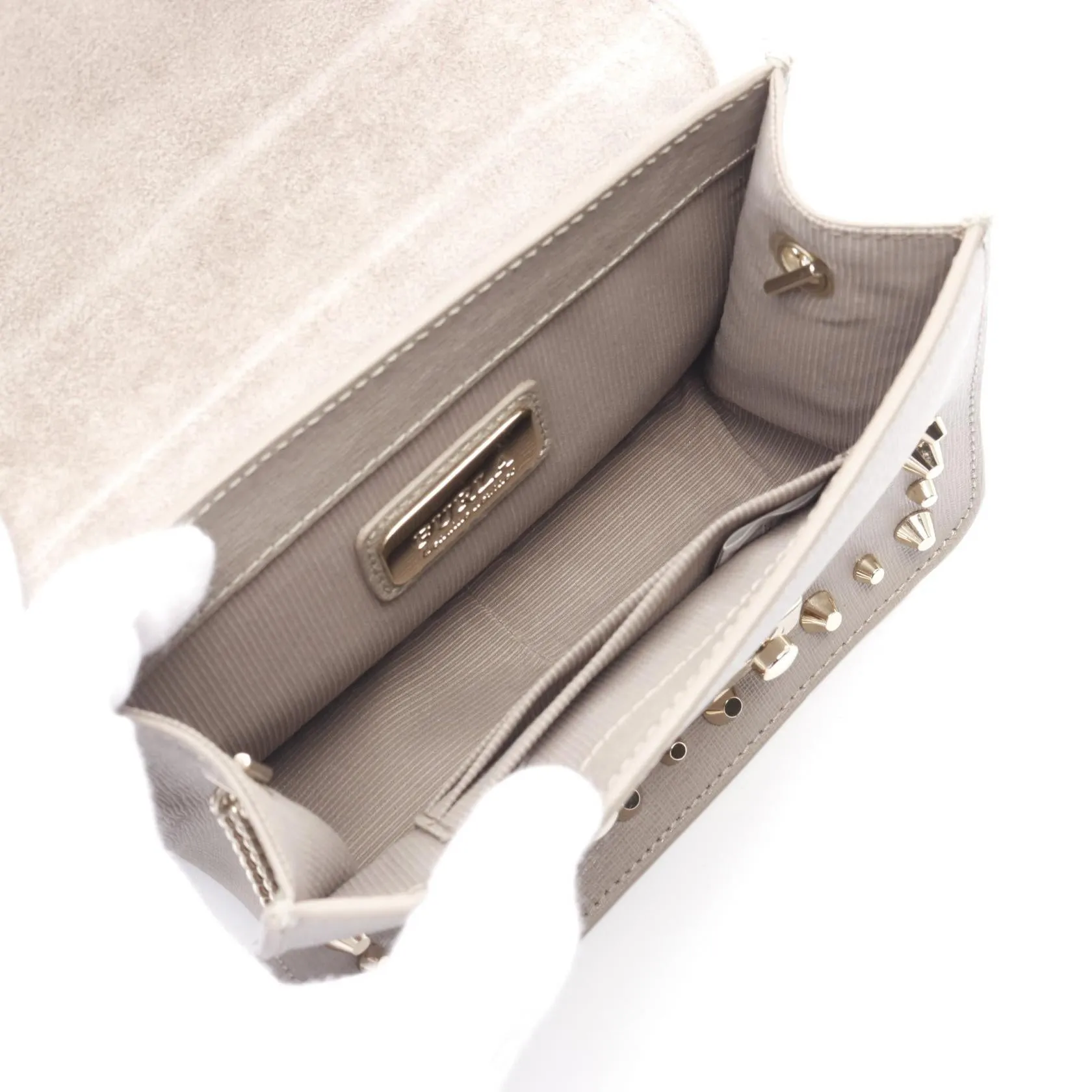 Furla Julia Leather Shoulder Bag Beige