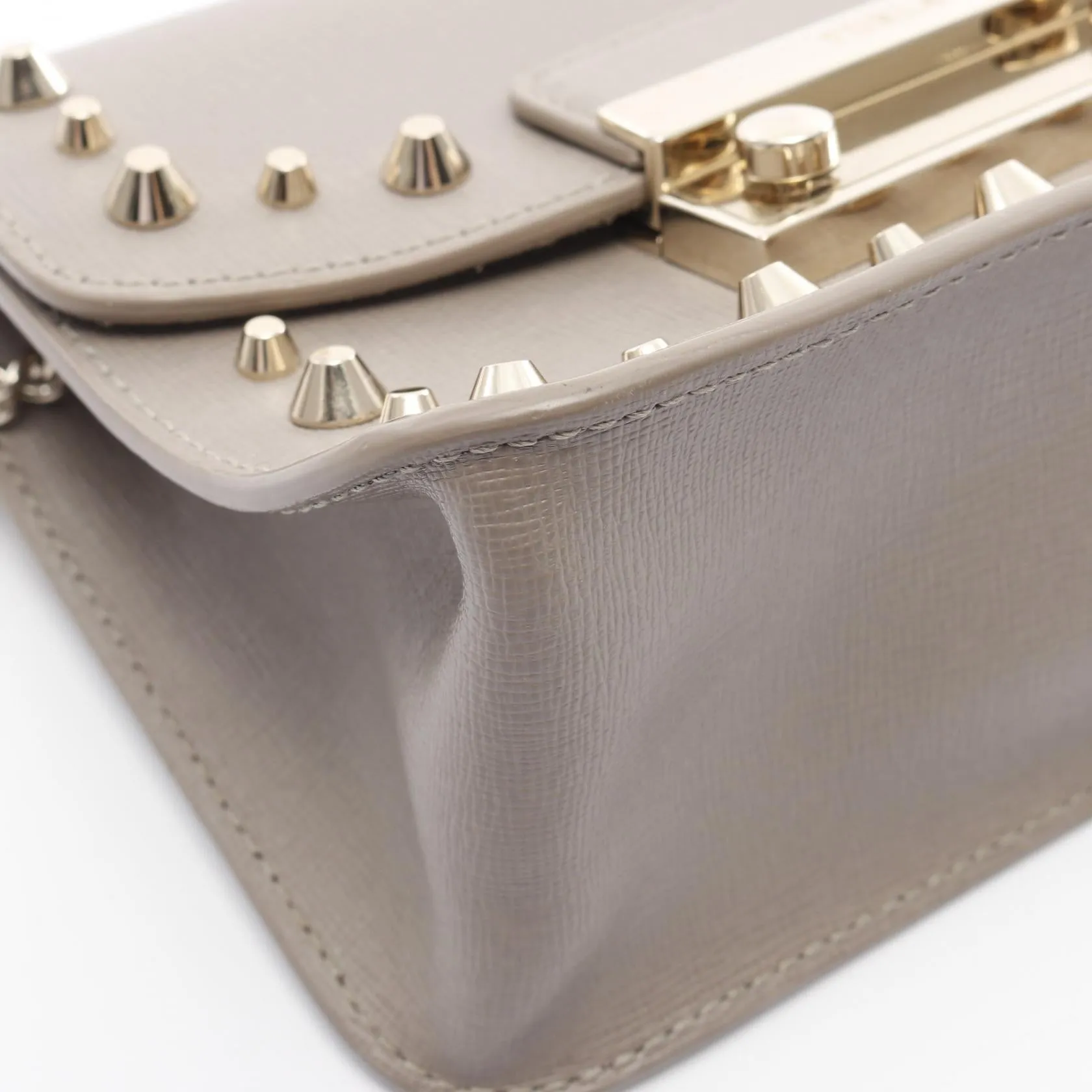 Furla Julia Leather Shoulder Bag Beige