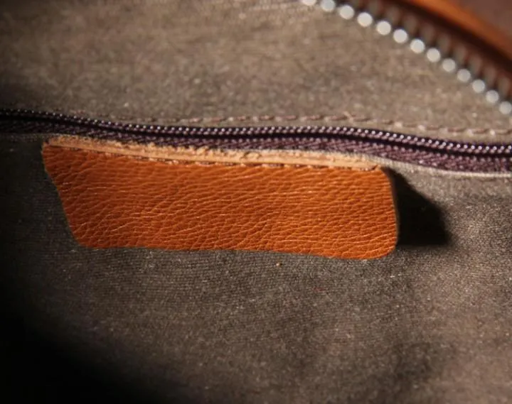 Genuine Brown Leather Mens Cool SLing Pack Chest Bag Sling Bag Crossbody Bag Travel Backpack for men