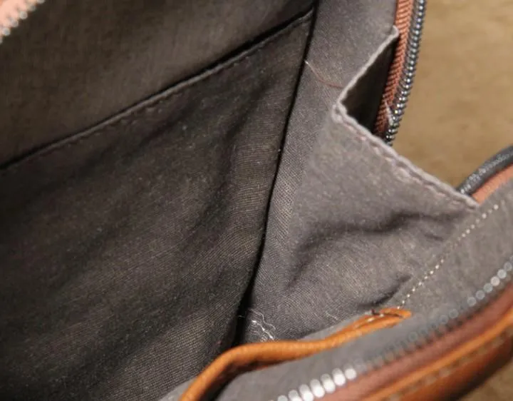 Genuine Brown Leather Mens Cool SLing Pack Chest Bag Sling Bag Crossbody Bag Travel Backpack for men
