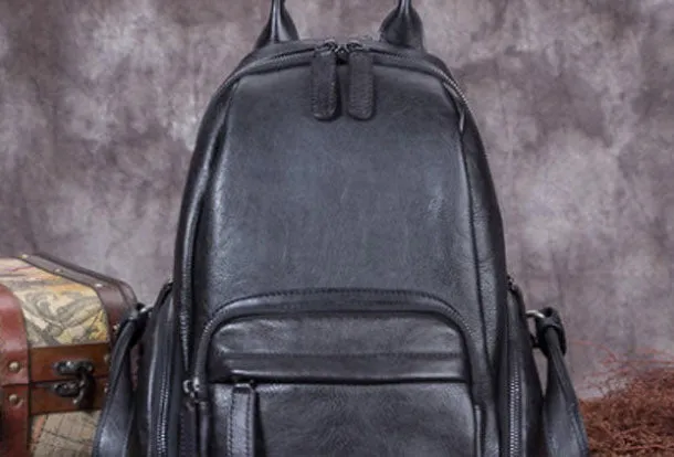 Genuine Handmade Leather Backpack Bag Vintage Shoulder Bag Women Leather Purse
