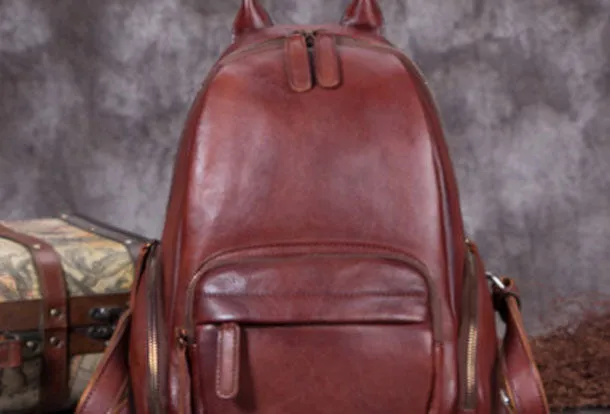 Genuine Handmade Leather Backpack Bag Vintage Shoulder Bag Women Leather Purse