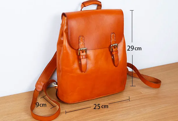 Genuine Leather Cute Backpack Bag Shoulder Bag Red Black Women Leather Purse