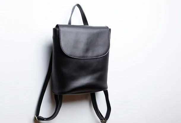 Genuine Leather Cute Backpack Bag Shoulder Bag Red Black Women Leather Purse