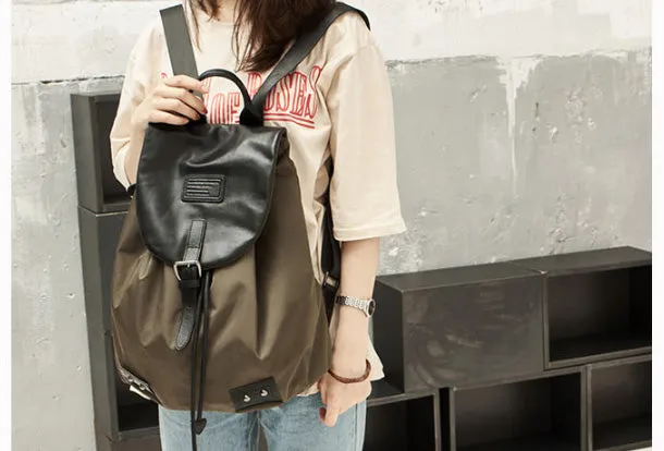 Genuine Leather Cute Travel Bag Backpack Bag Shoulder Bag Black Women Leather Purse