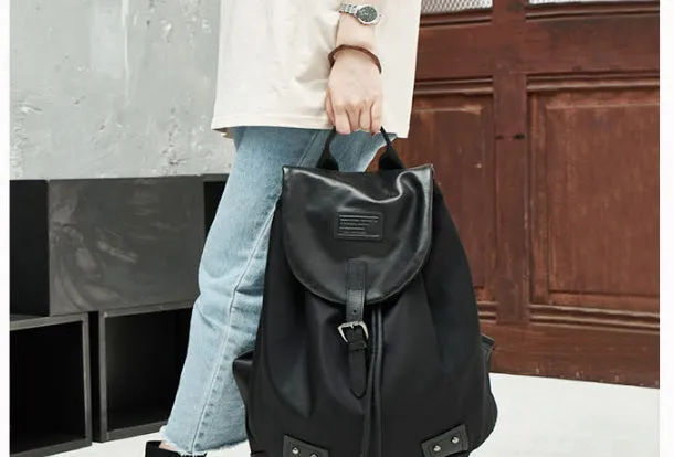 Genuine Leather Cute Travel Bag Backpack Bag Shoulder Bag Black Women Leather Purse