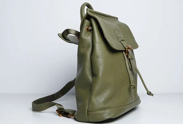 Genuine Leather Cute Women Backpack Bag Shoulder Bag Red Black Leather Purse