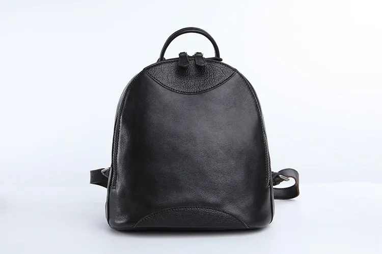 Genuine Leather Cute Women Backpack Bag Shoulder Bag Red Brown Leather Purse
