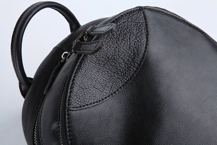 Genuine Leather Cute Women Backpack Bag Shoulder Bag Red Brown Leather Purse