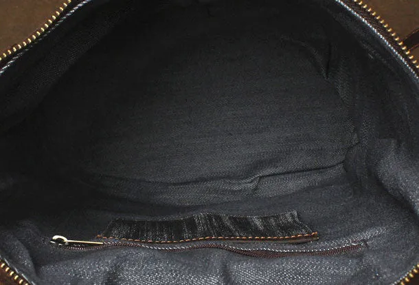 Genuine Leather Mens Cool Bucket Backpack Travel Bag Hiking Bag For Mens