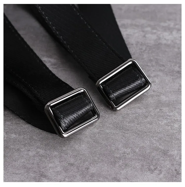Girl Black Nylon Leather Satchel Rucksacks Womens School Backpack Purse Nylon Leather Travel Rucksack for Ladies
