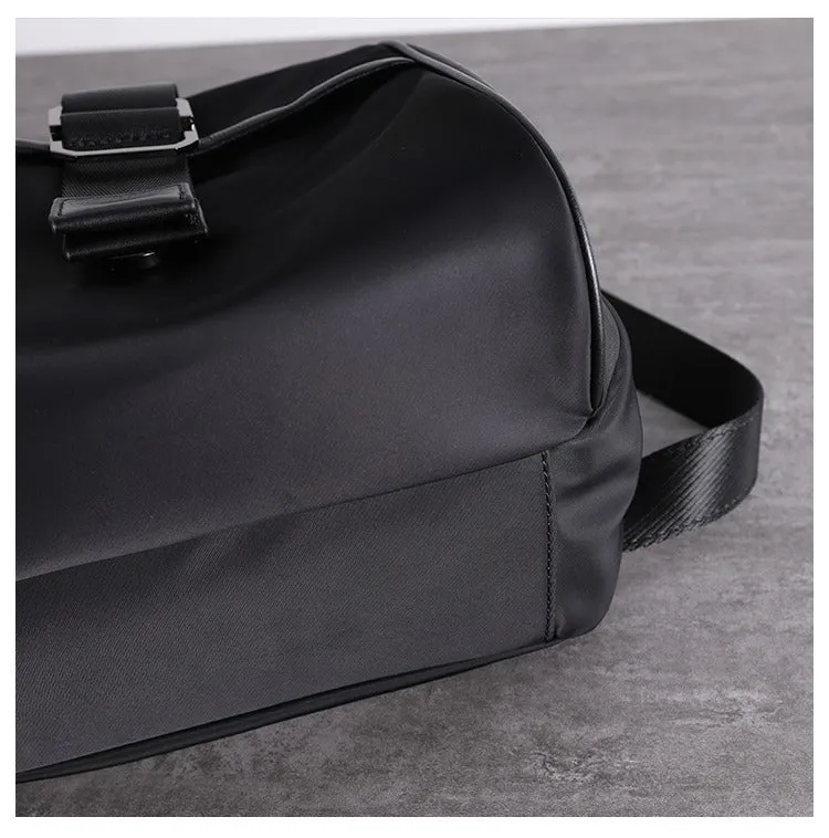 Girl Black Nylon Leather Satchel Rucksacks Womens School Backpack Purse Nylon Leather Travel Rucksack for Ladies