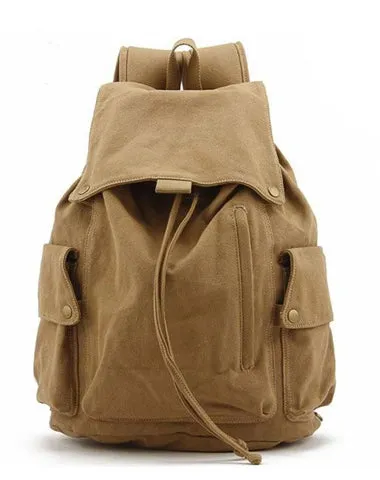 Green CANVAS Large MENS WOmens 14'' School BACKPACK Hiking Backpack FOR MEN