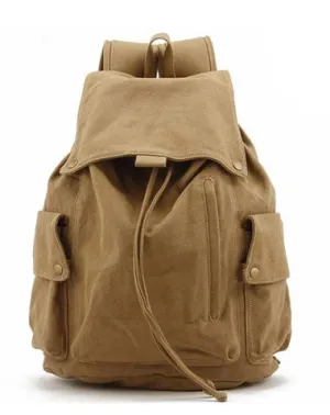 Green CANVAS Large MENS WOmens 14'' School BACKPACK Hiking Backpack FOR MEN