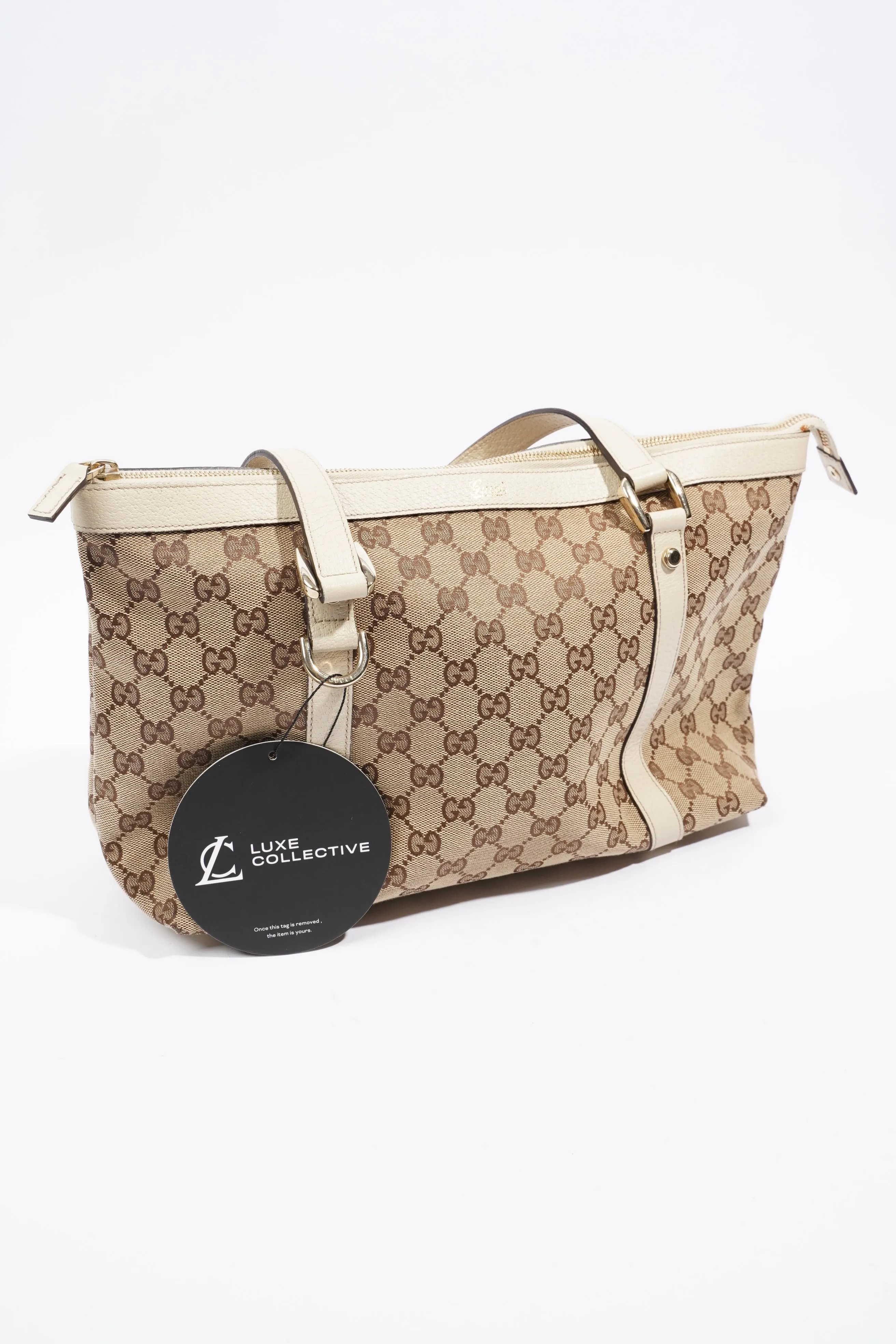Gucci Abbey Shoulder Bag Supreme Print / White Canvas Medium