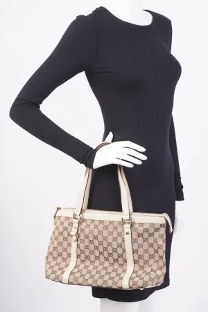 Gucci Abbey Shoulder Bag Supreme Print / White Canvas Small