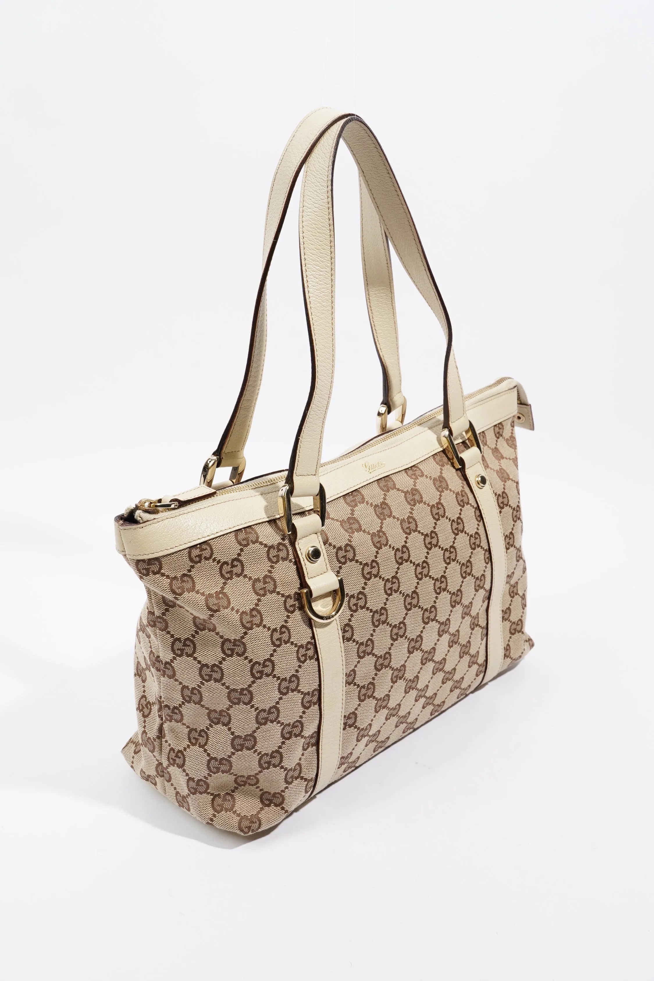 Gucci Abbey Shoulder Bag Supreme Print / White Canvas Small