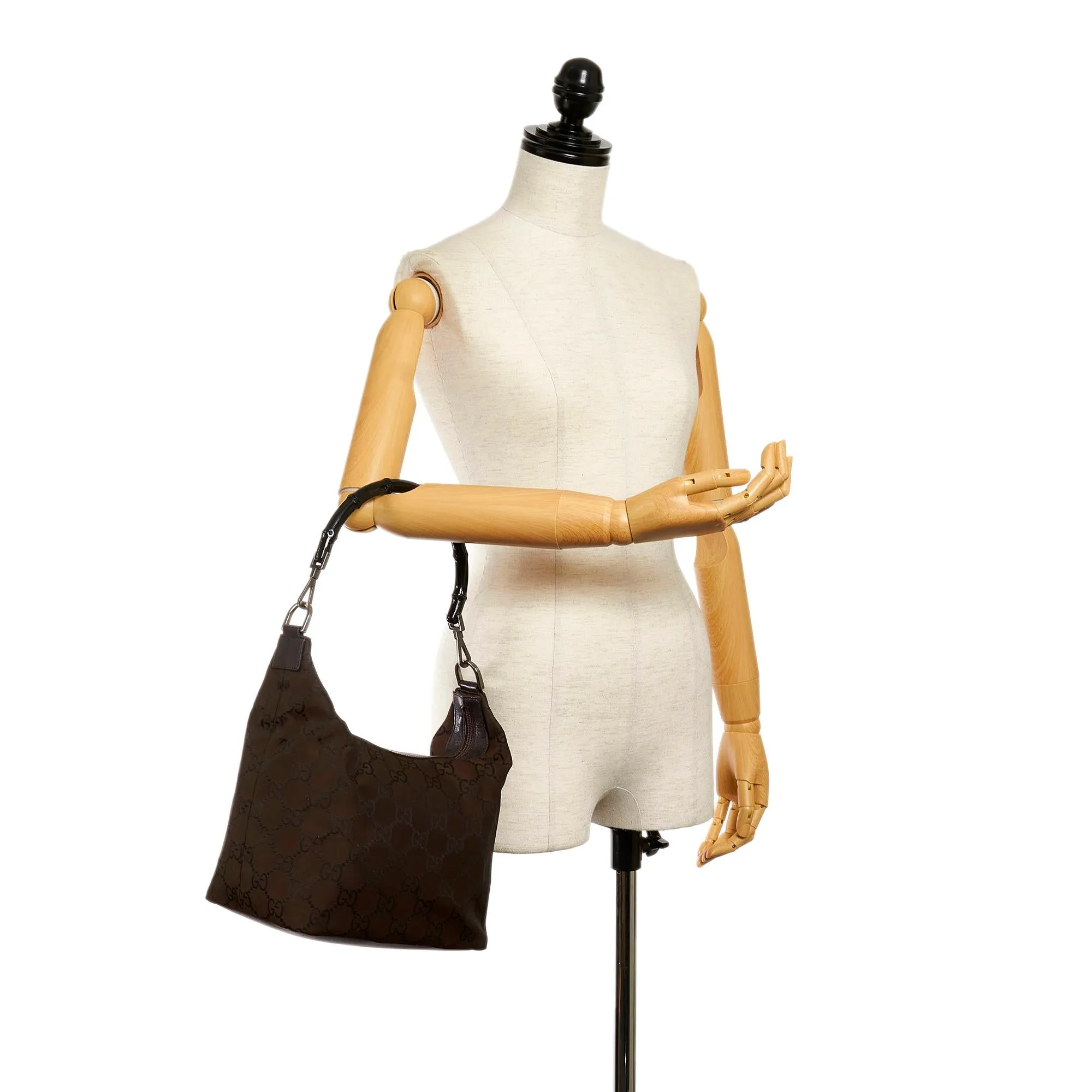 Gucci Bamboo GG Canvas Shoulder Bag (SHG-ejITql)