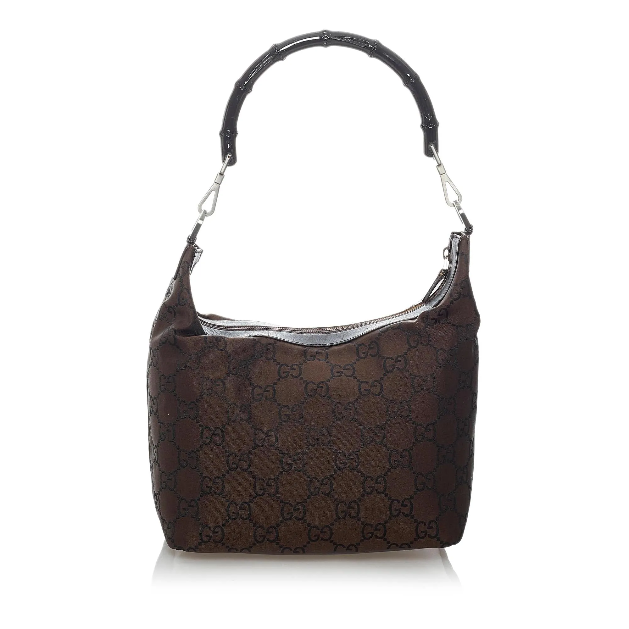 Gucci Bamboo GG Canvas Shoulder Bag (SHG-ejITql)