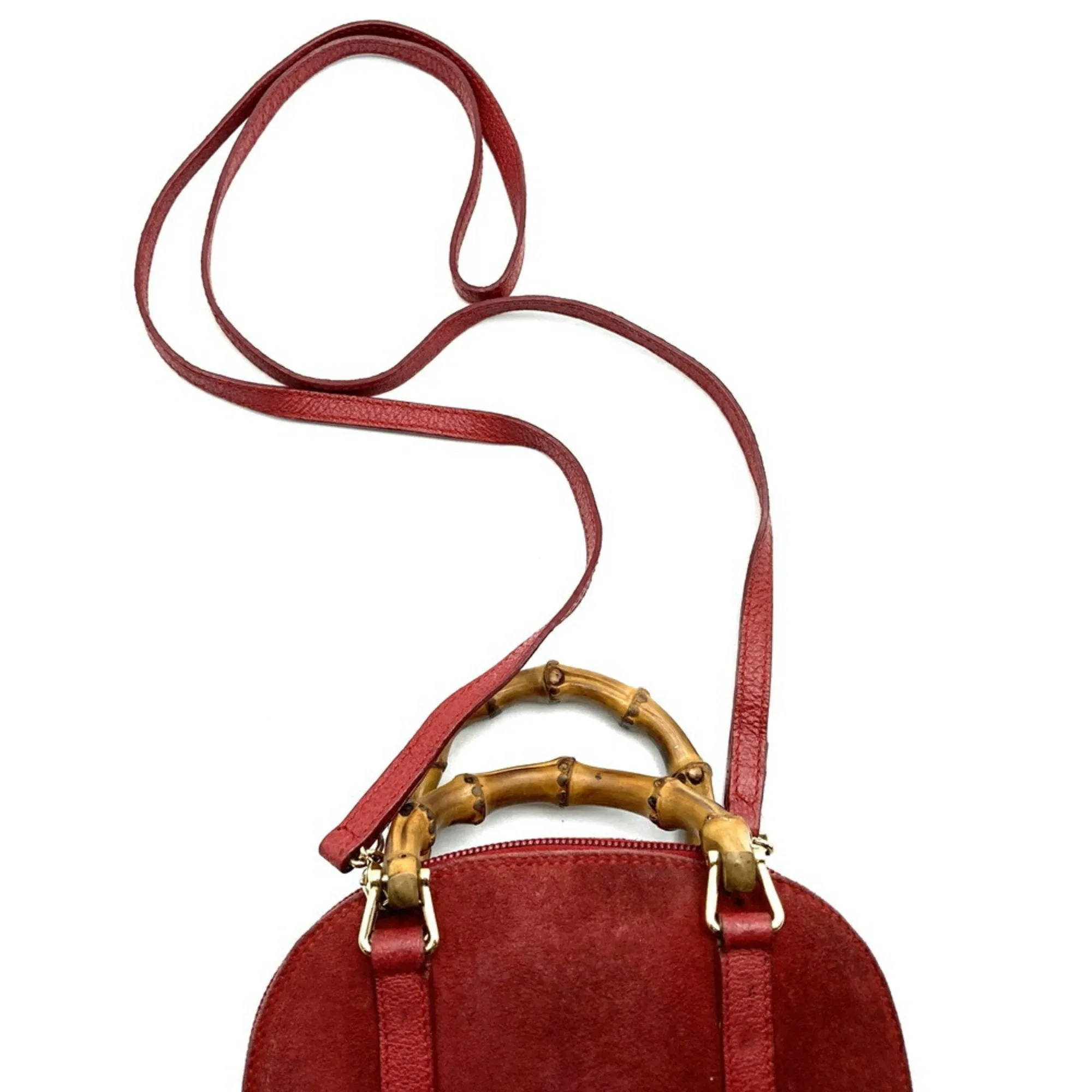 Gucci Bamboo Suede Shoulder Bag (Pre-Owned)