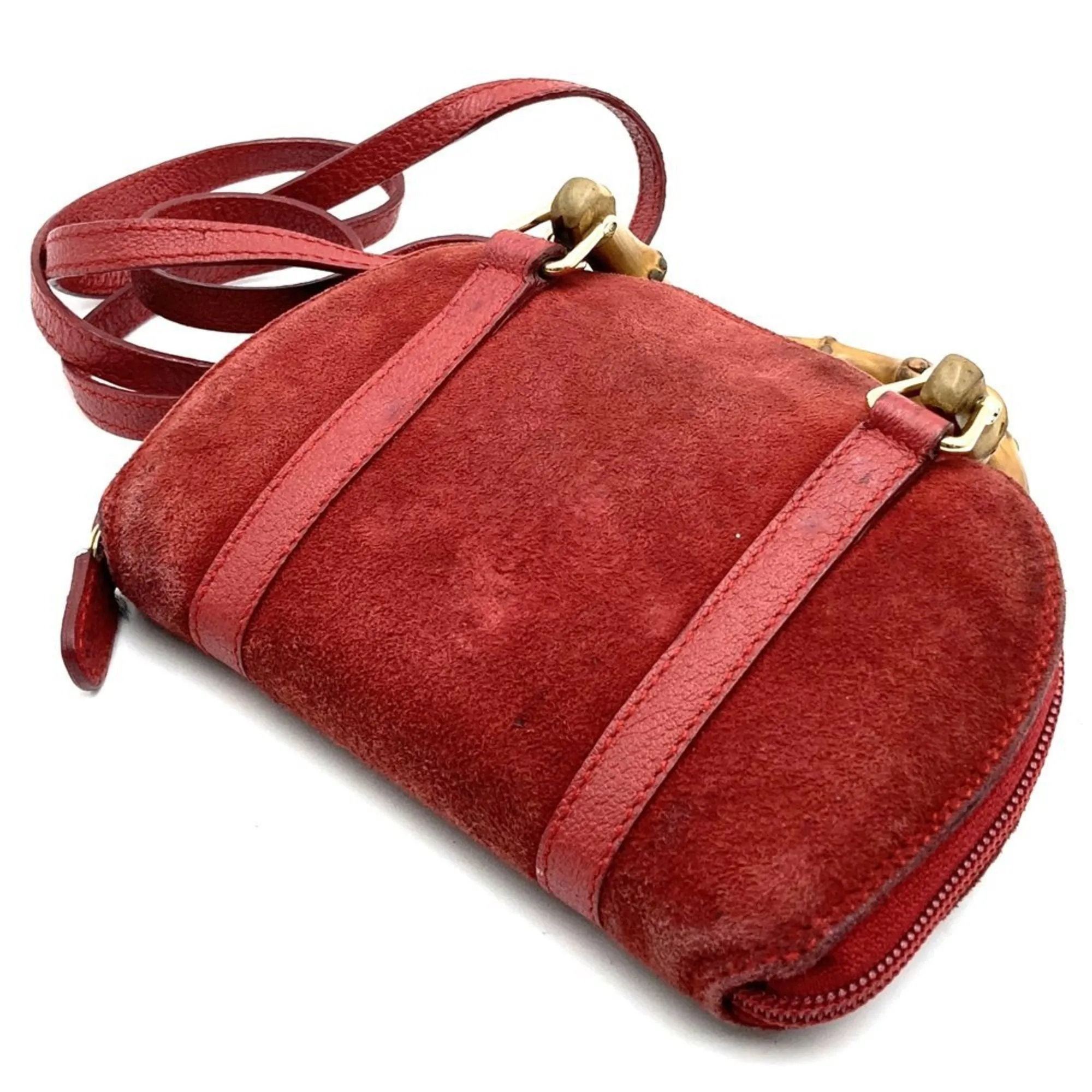 Gucci Bamboo Suede Shoulder Bag (Pre-Owned)