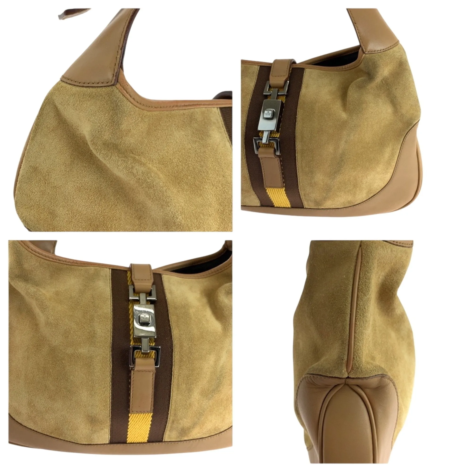 Gucci Camel Suede Leather Shoulder Bag (Pre-Owned)