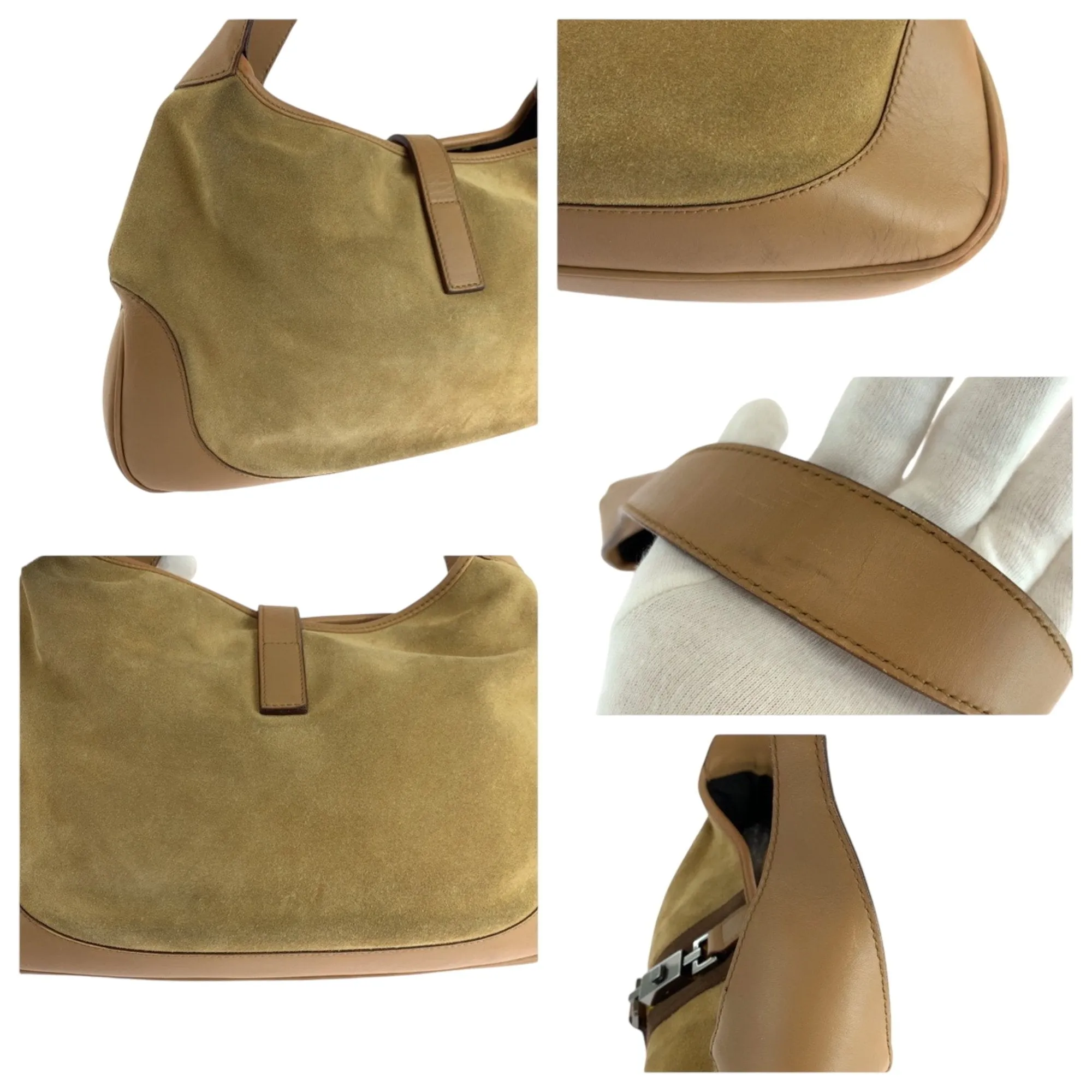 Gucci Camel Suede Leather Shoulder Bag (Pre-Owned)