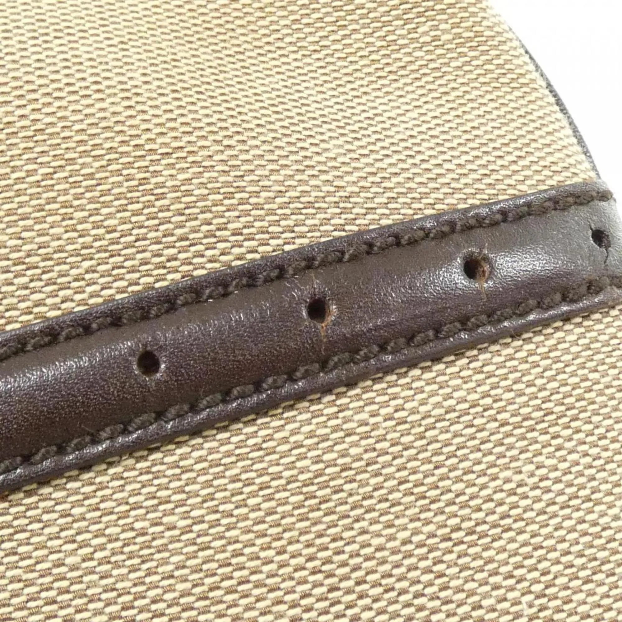 Gucci  Canvas Leather Shoulder Bag (Pre-Owned)