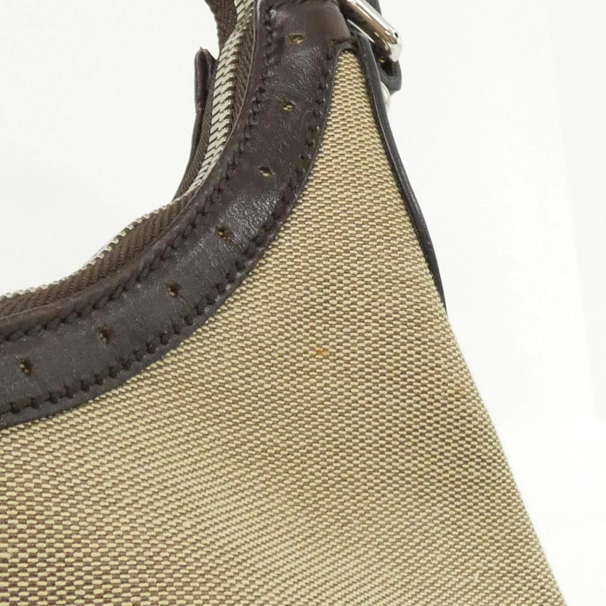 Gucci  Canvas Leather Shoulder Bag (Pre-Owned)