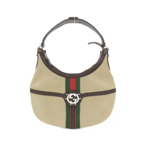 Gucci  Canvas Leather Shoulder Bag (Pre-Owned)