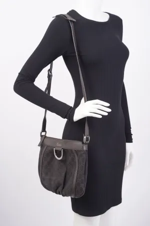 Gucci D Ring Shoulder Bag Black Supreme Canvas