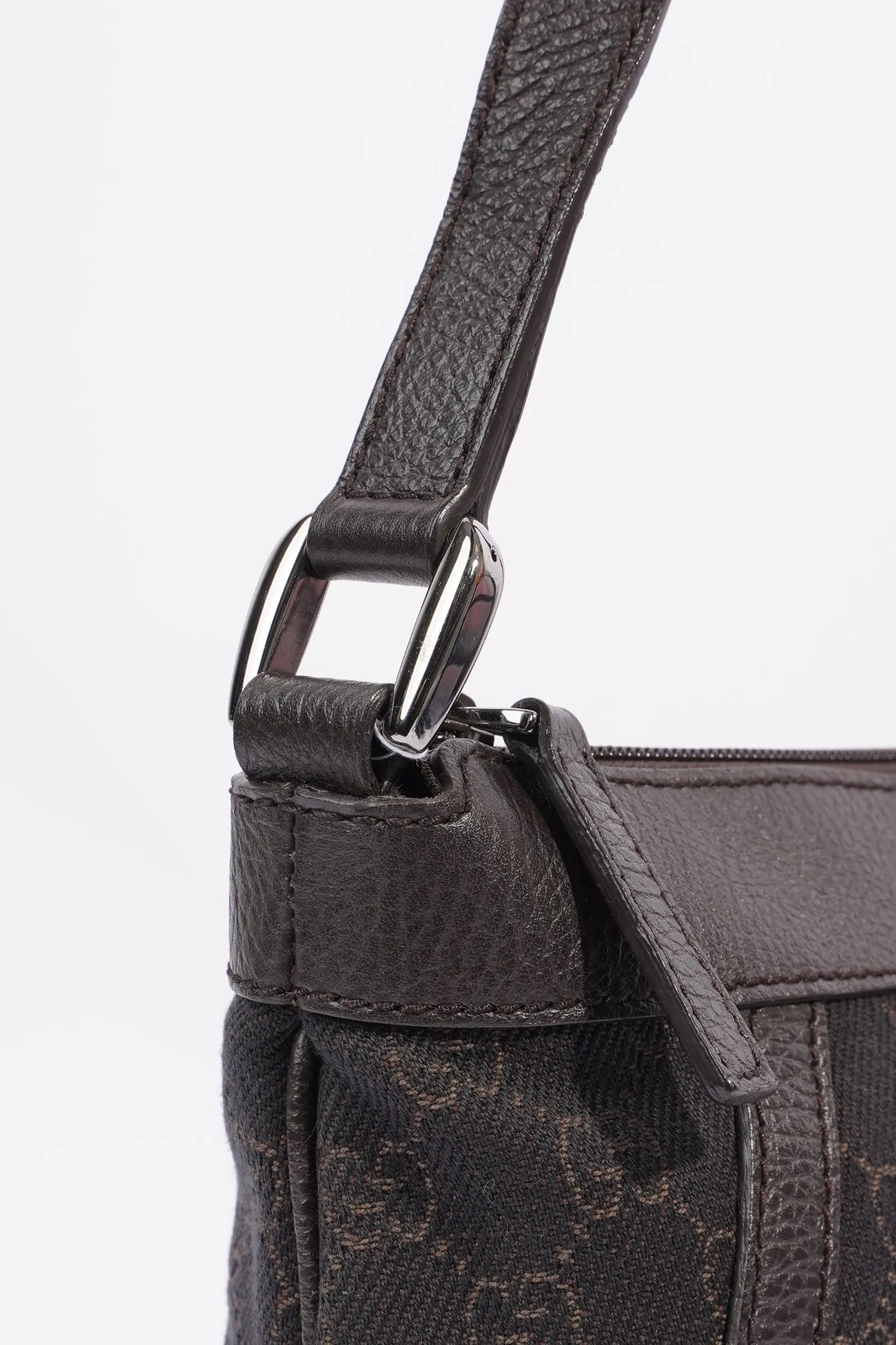 Gucci D Ring Shoulder Bag Black Supreme Canvas