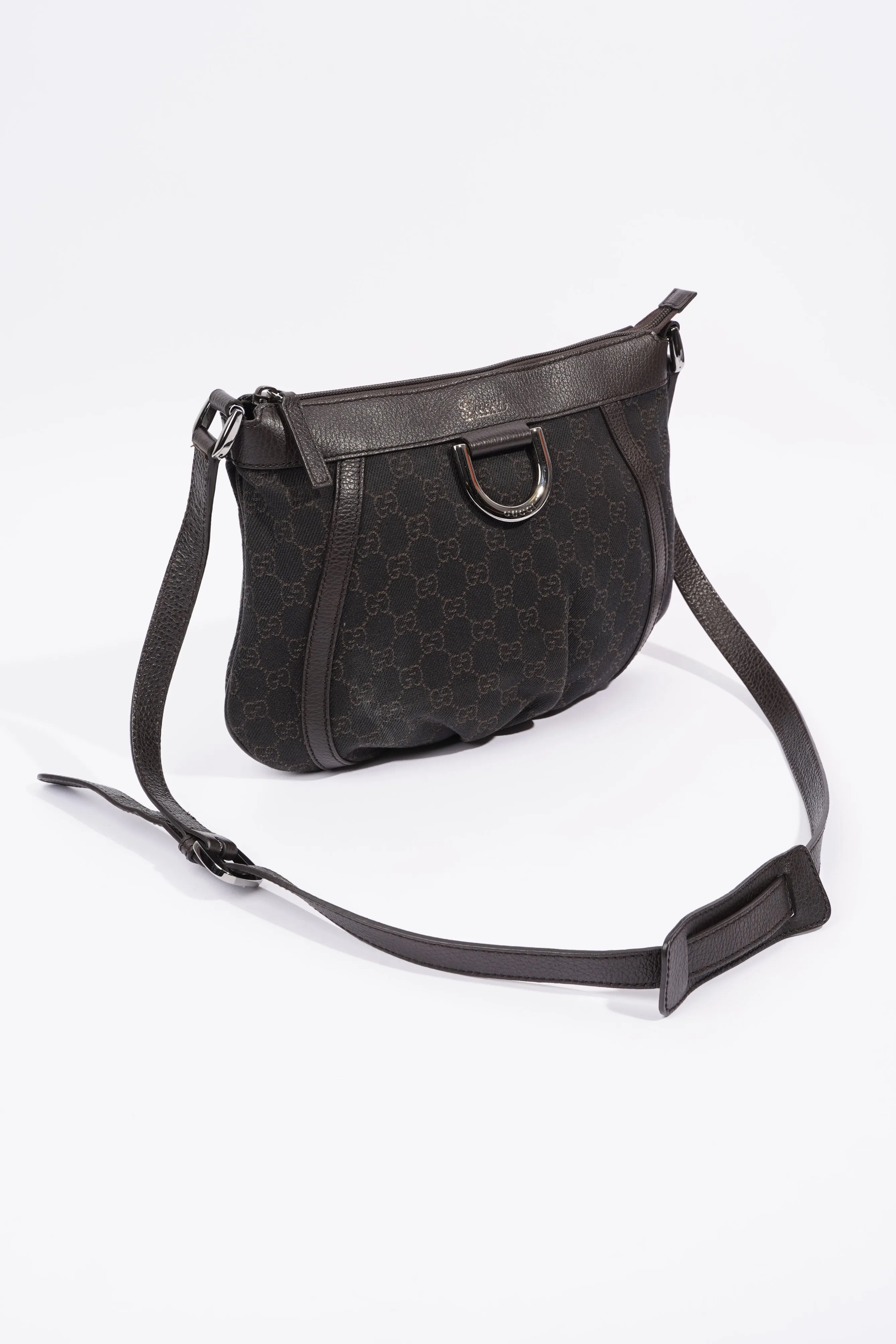 Gucci D Ring Shoulder Bag Black Supreme Canvas