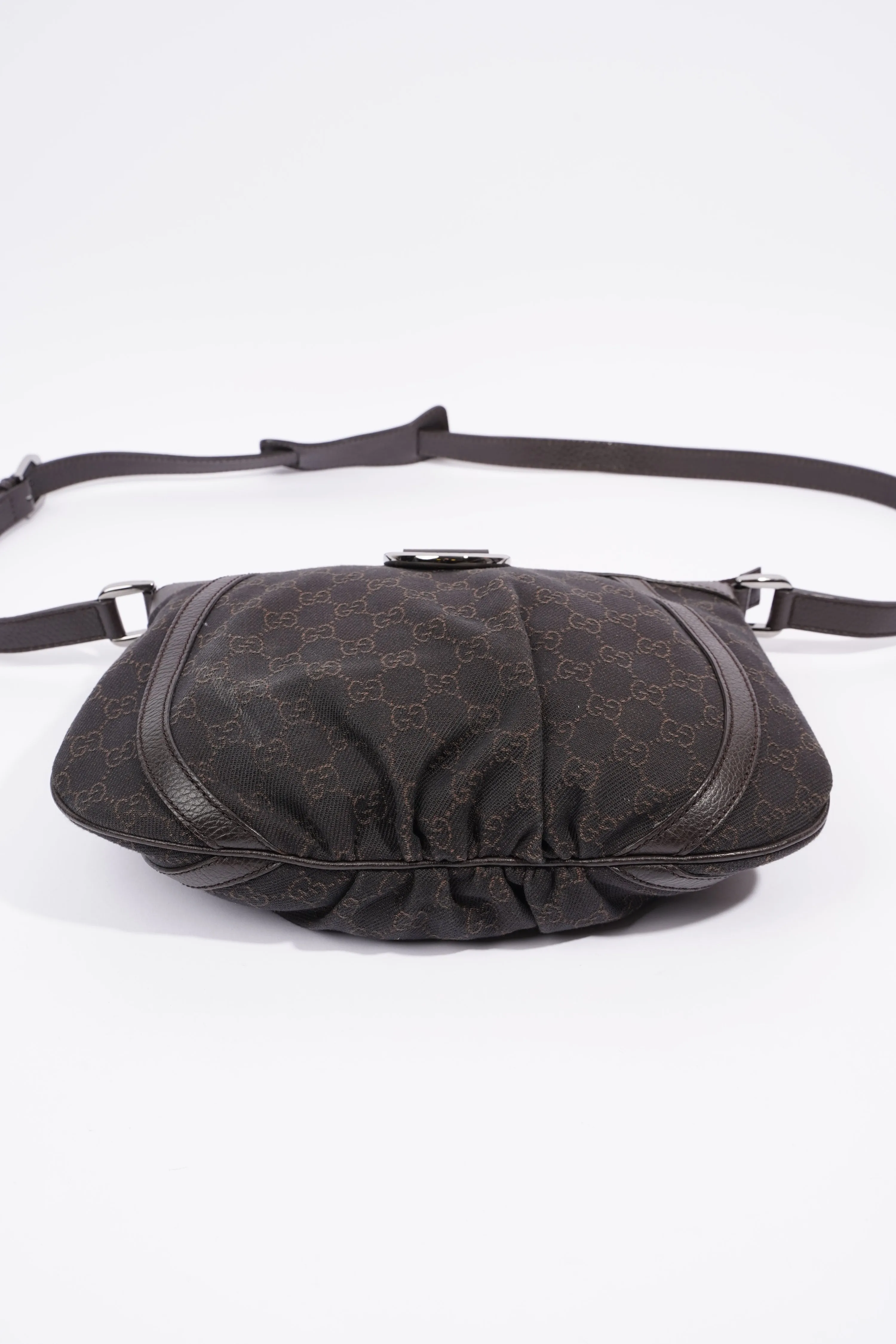 Gucci D Ring Shoulder Bag Black Supreme Canvas