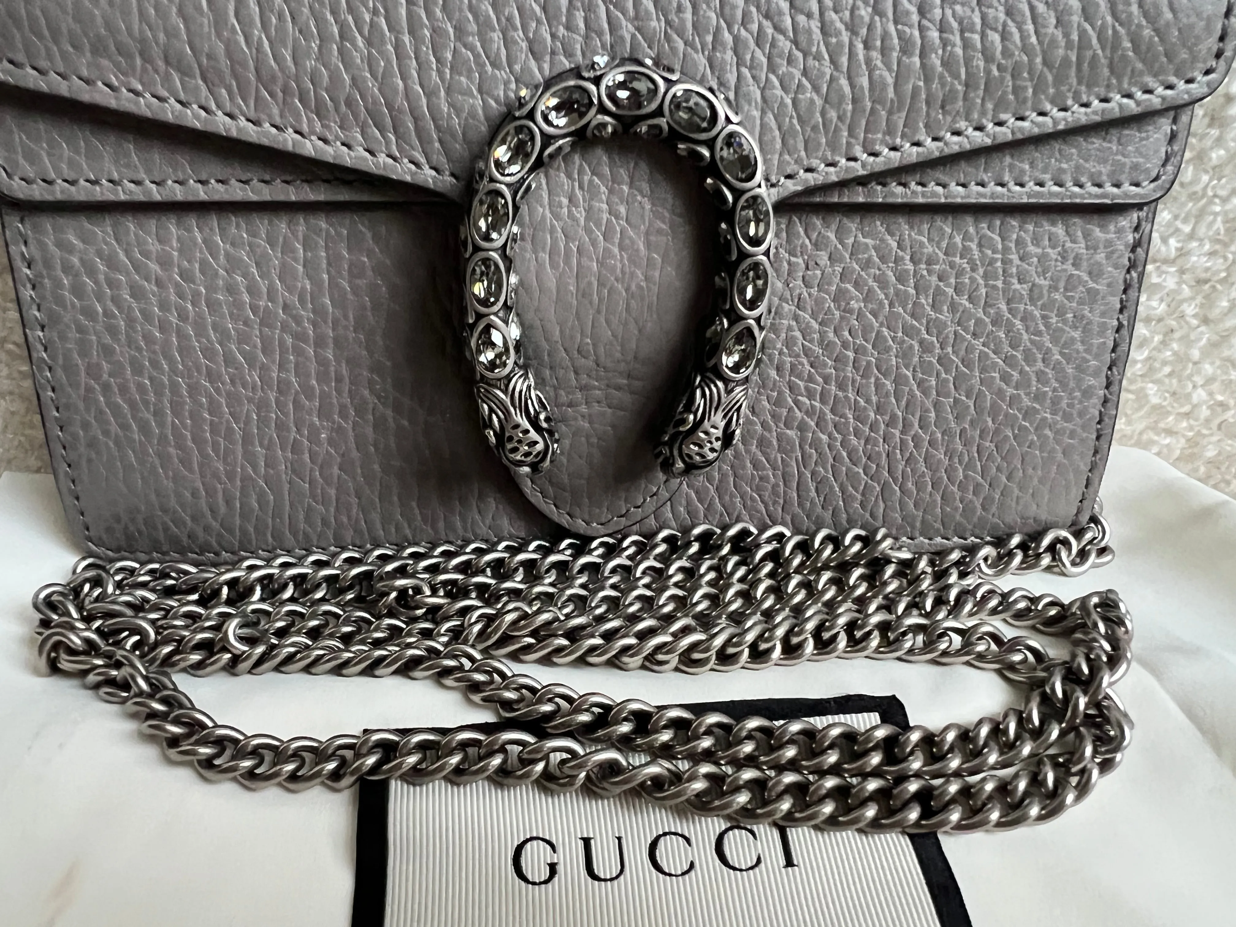 Gucci Dionysus GG Grey Super Mini Shoulder Bag (RRP ??985)