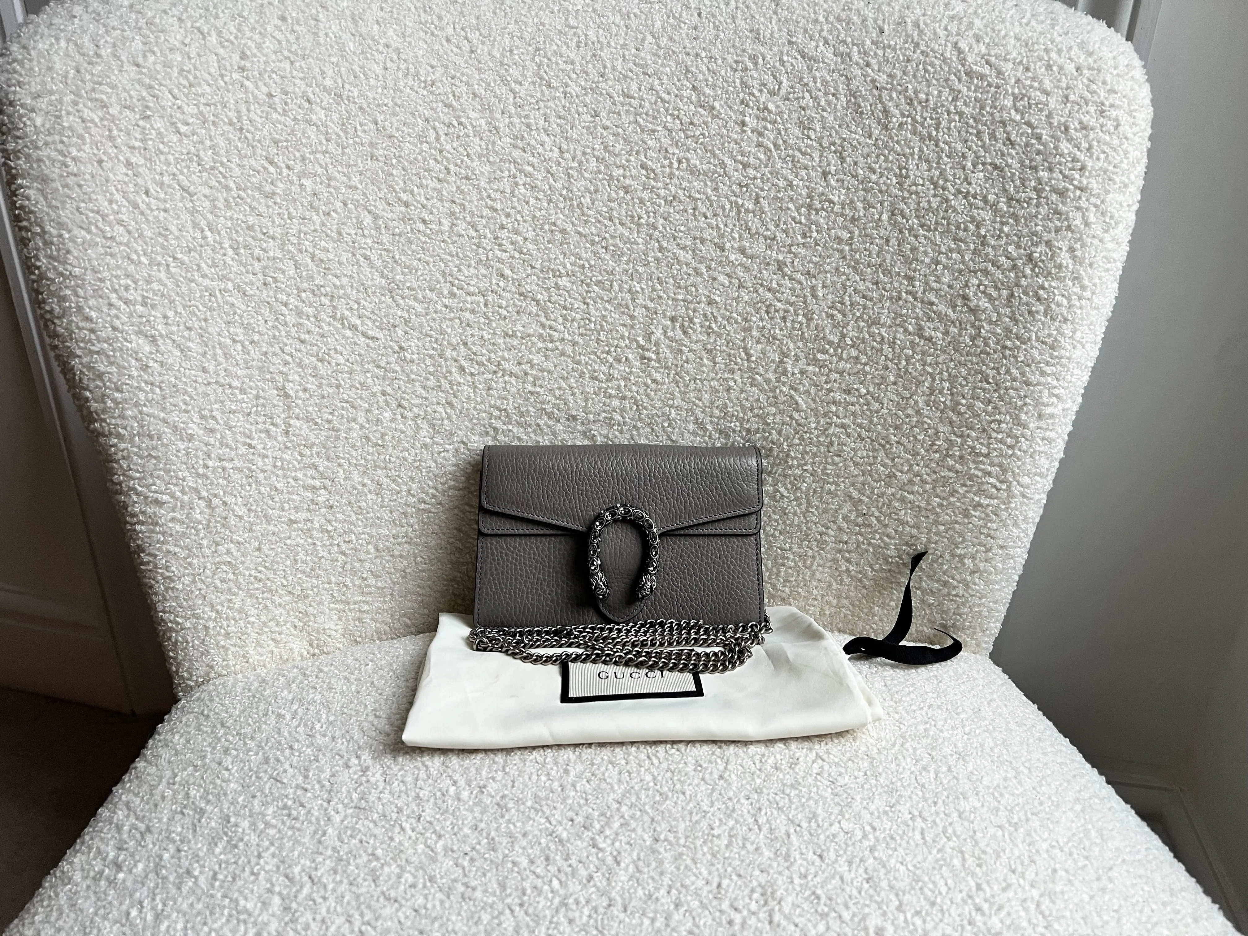 Gucci Dionysus GG Grey Super Mini Shoulder Bag (RRP ??985)