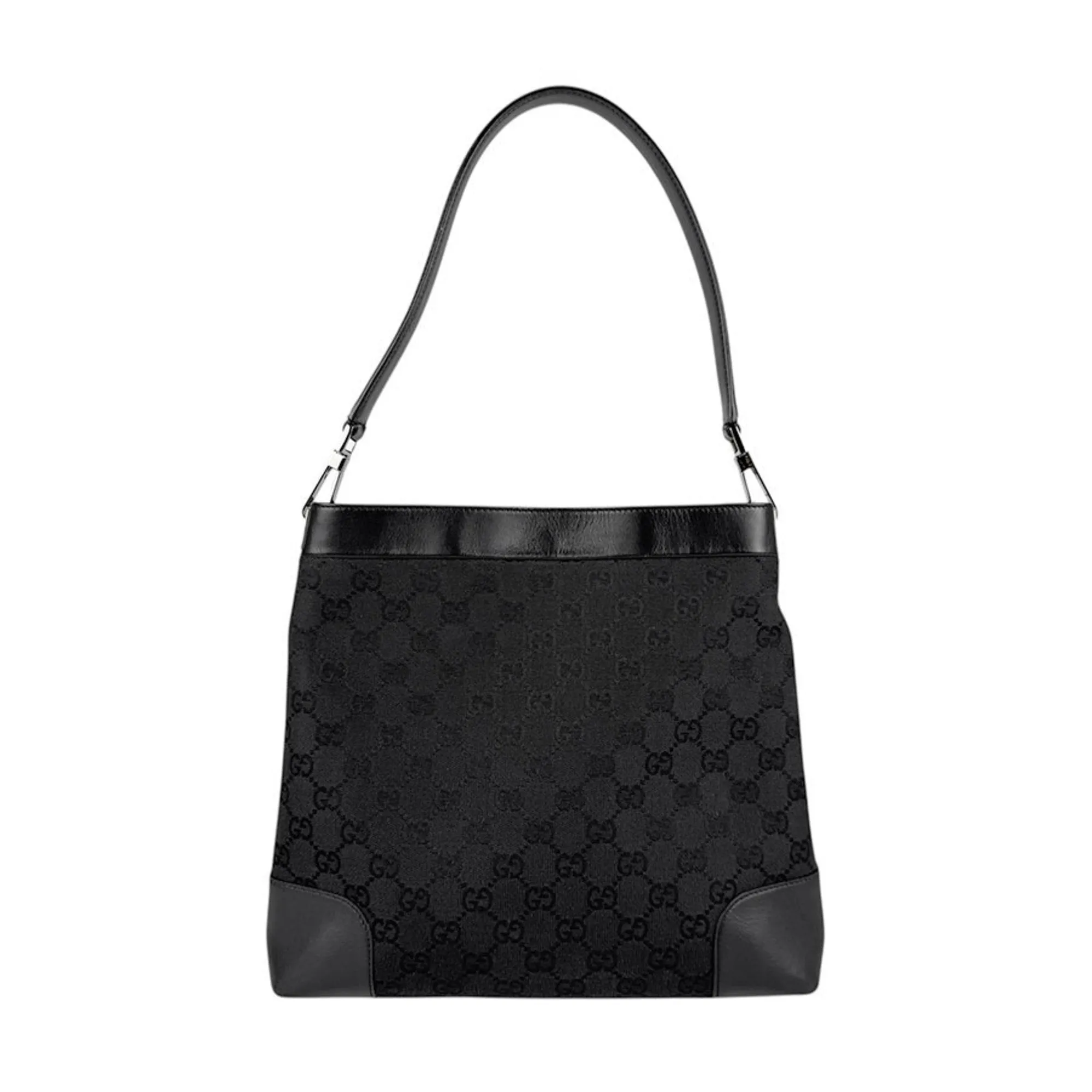 Gucci Gg Canvas Leather Shoulder Bag (Pre-Owned)