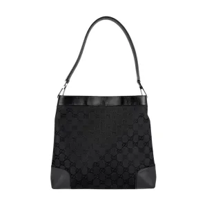 Gucci Gg Canvas Leather Shoulder Bag (Pre-Owned)