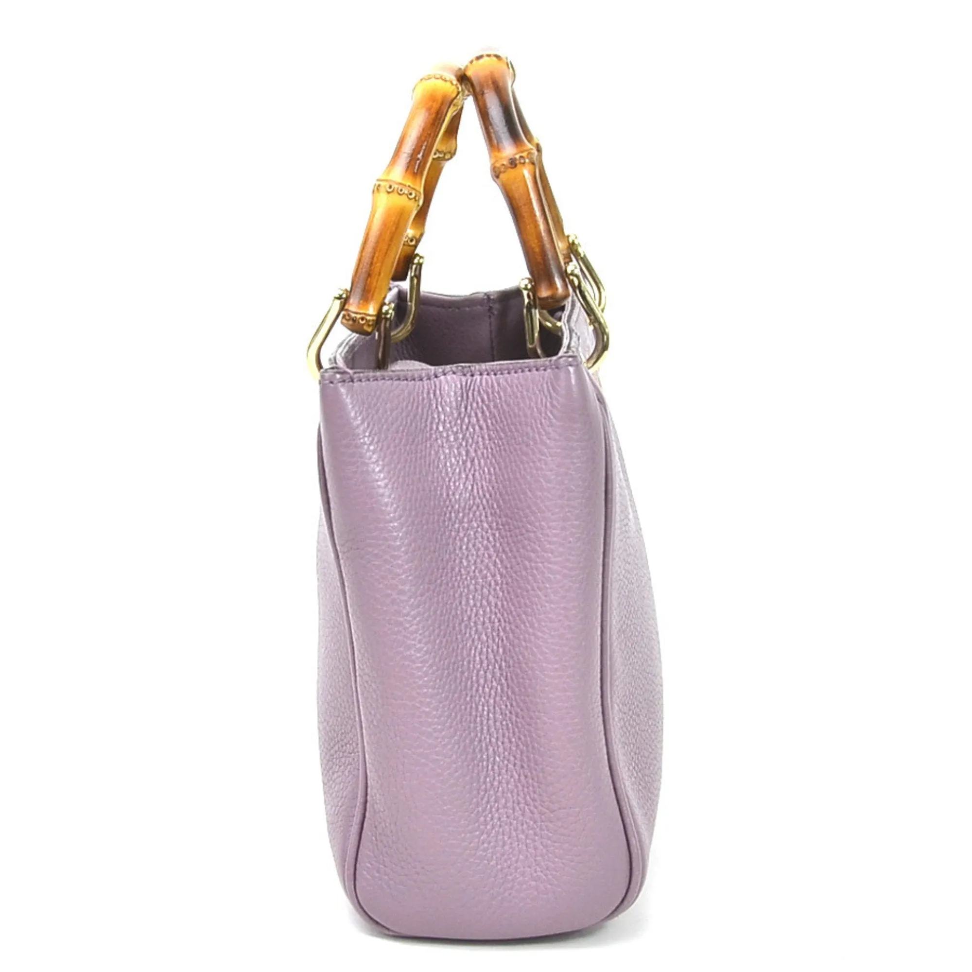 Gucci Handbag Diagonal Shoulder Bag 2Way Bamboo Purple Leather GUCCI Women's 368823