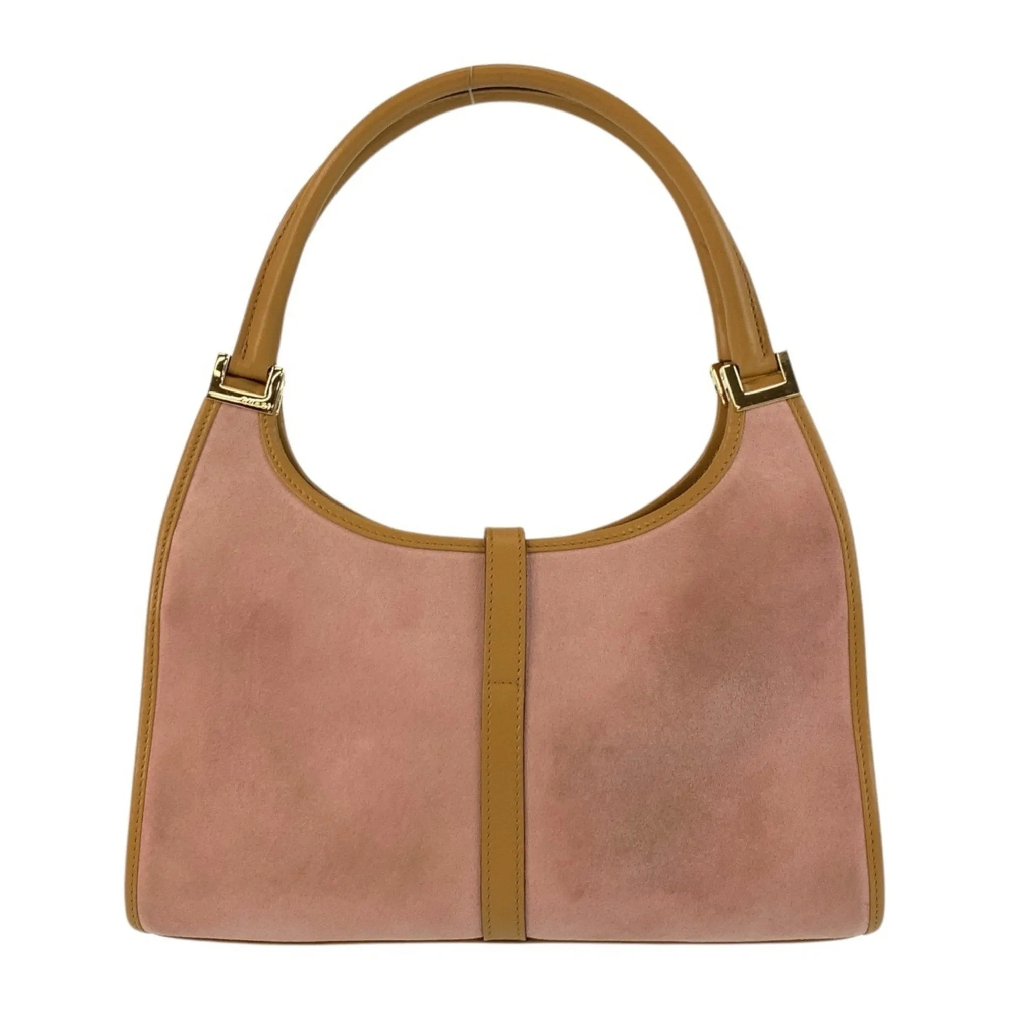 Gucci Suede Leather Handbag Shoulder Bag (Pre-Owned)