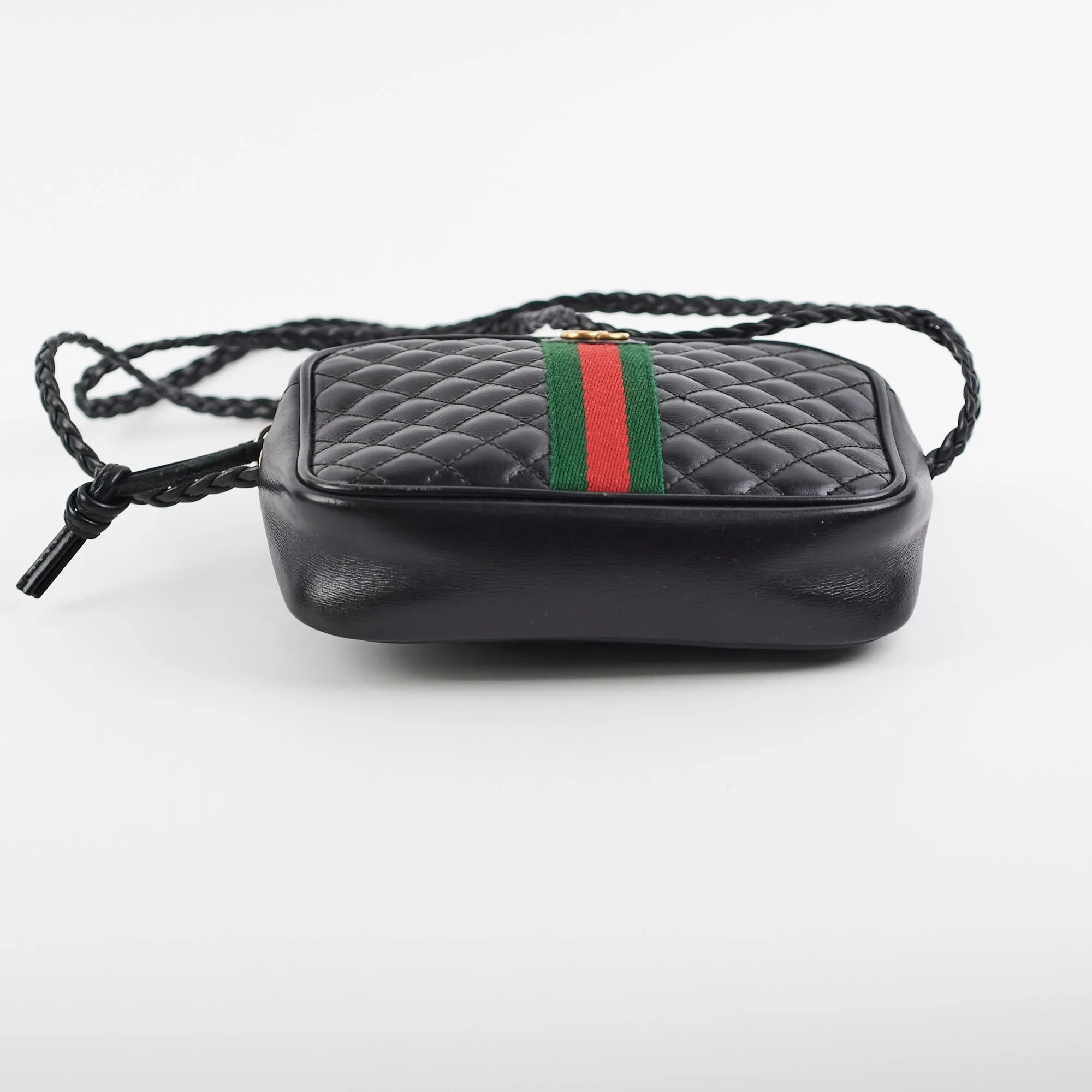 Gucci Trapuntata Black Quilted Shoulder Camera Bag