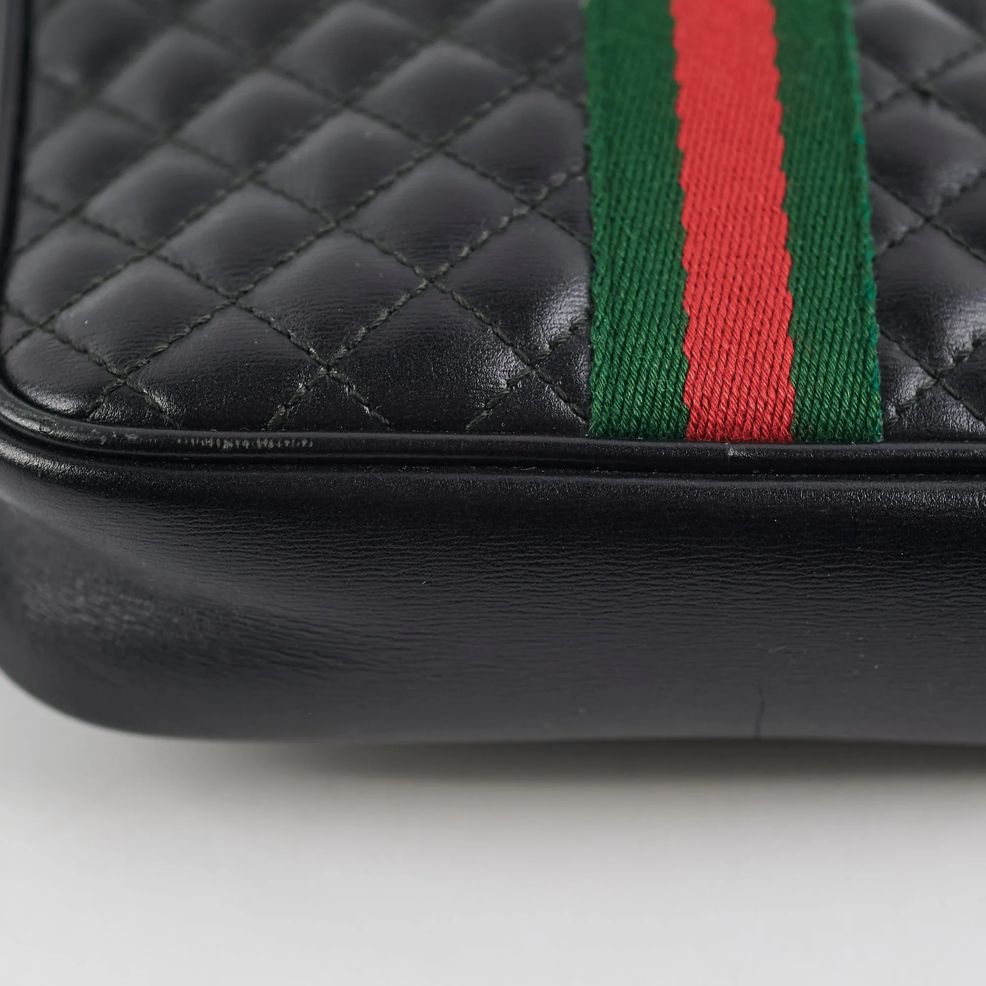 Gucci Trapuntata Black Quilted Shoulder Camera Bag