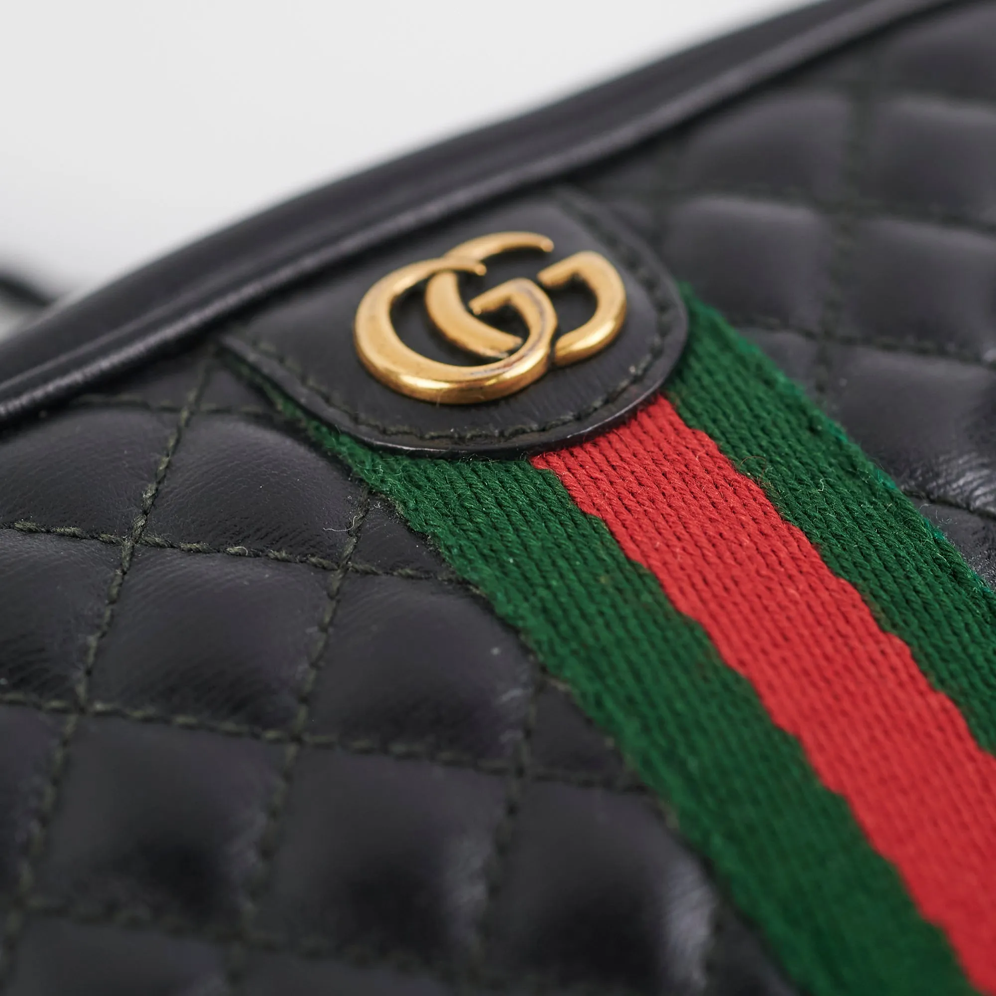 Gucci Trapuntata Black Quilted Shoulder Camera Bag