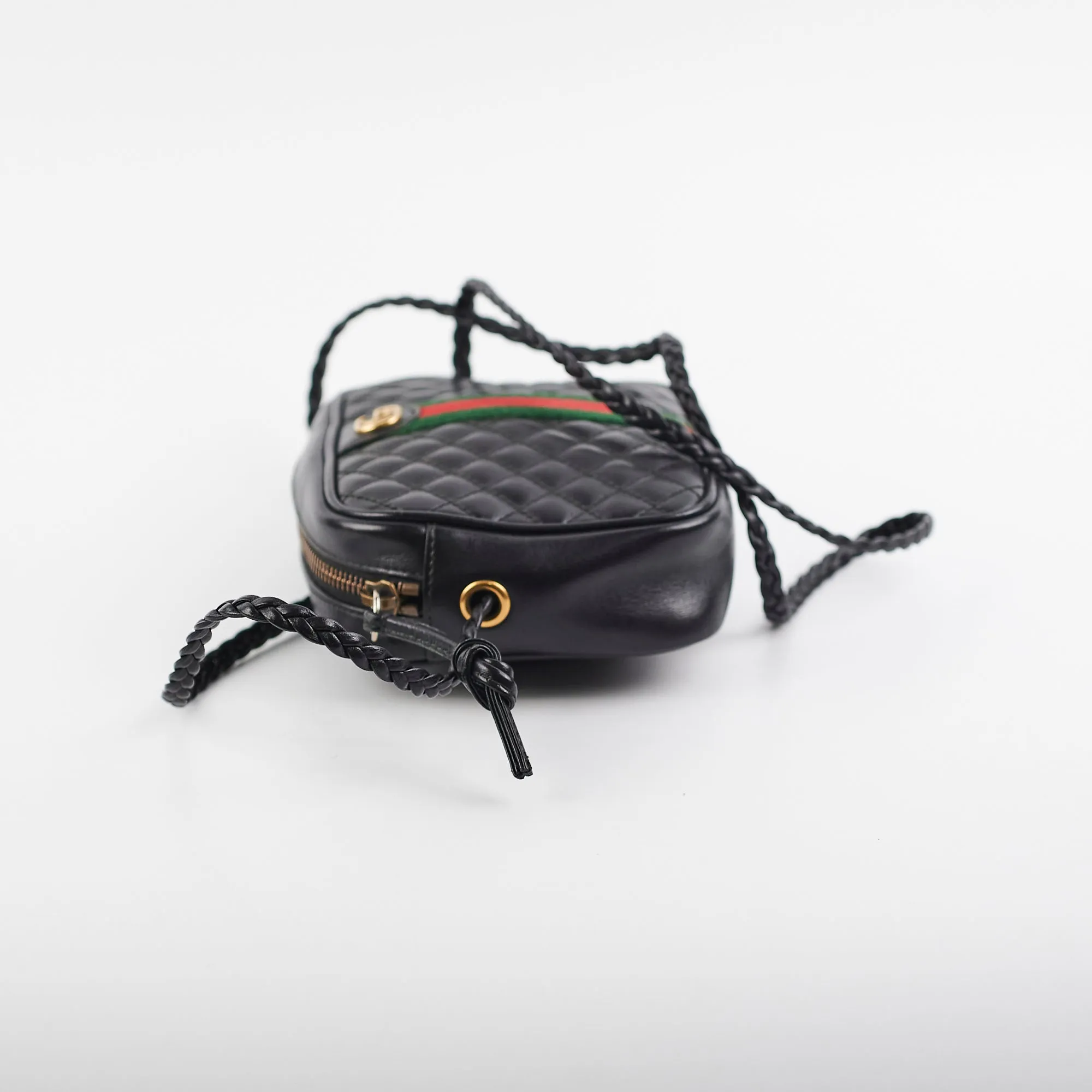 Gucci Trapuntata Black Quilted Shoulder Camera Bag