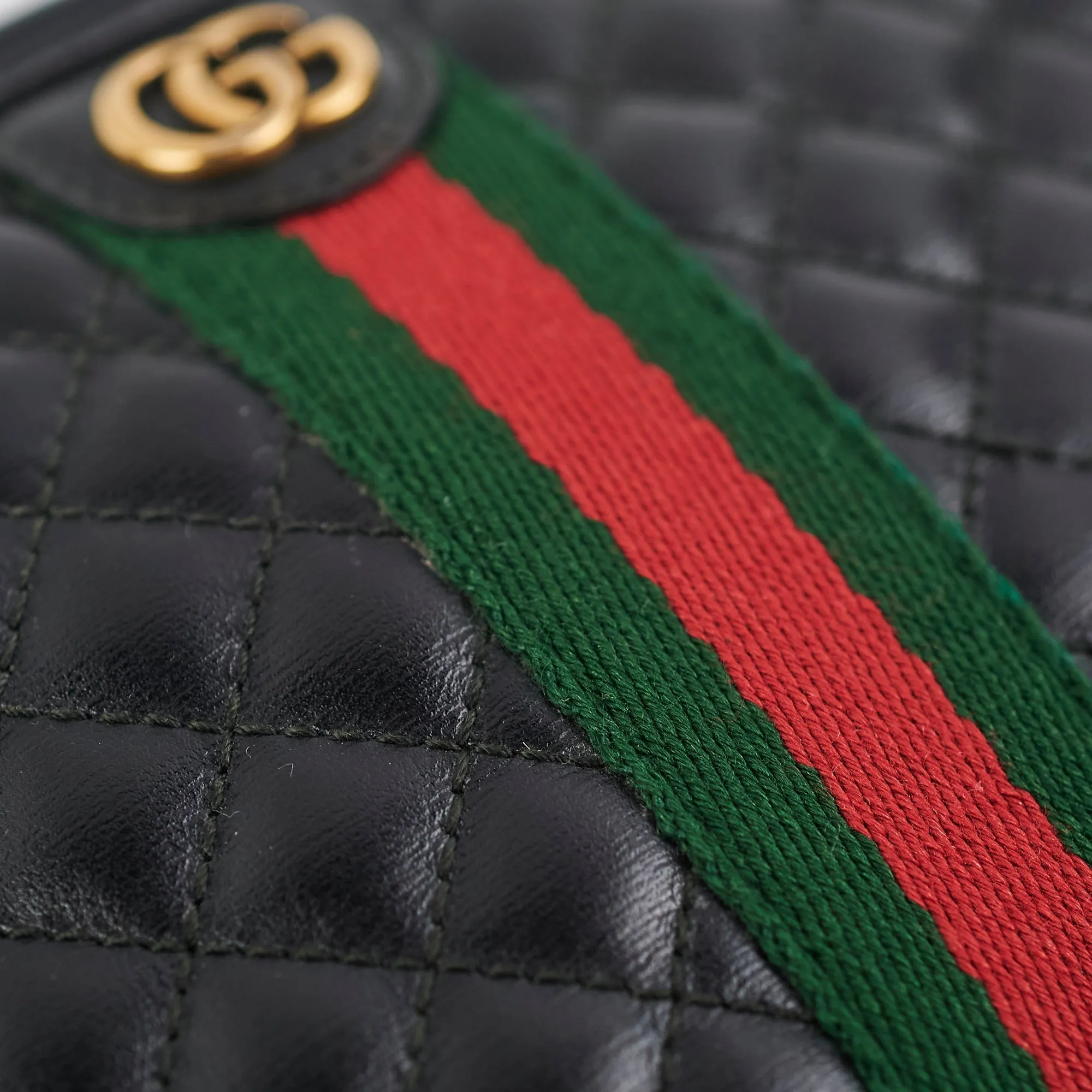 Gucci Trapuntata Black Quilted Shoulder Camera Bag