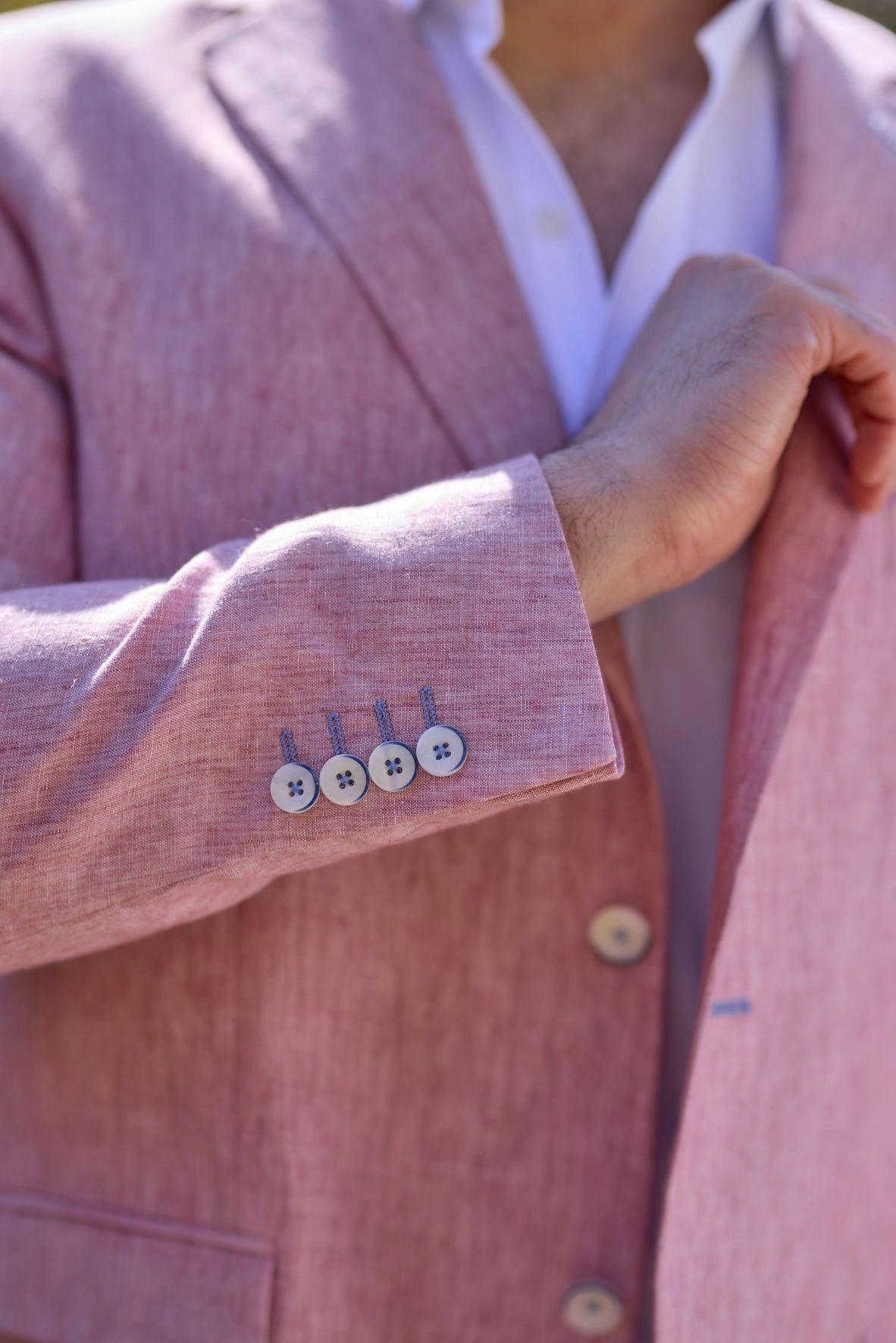 Gun Hill Mens Mugello linen Jacket - Pink