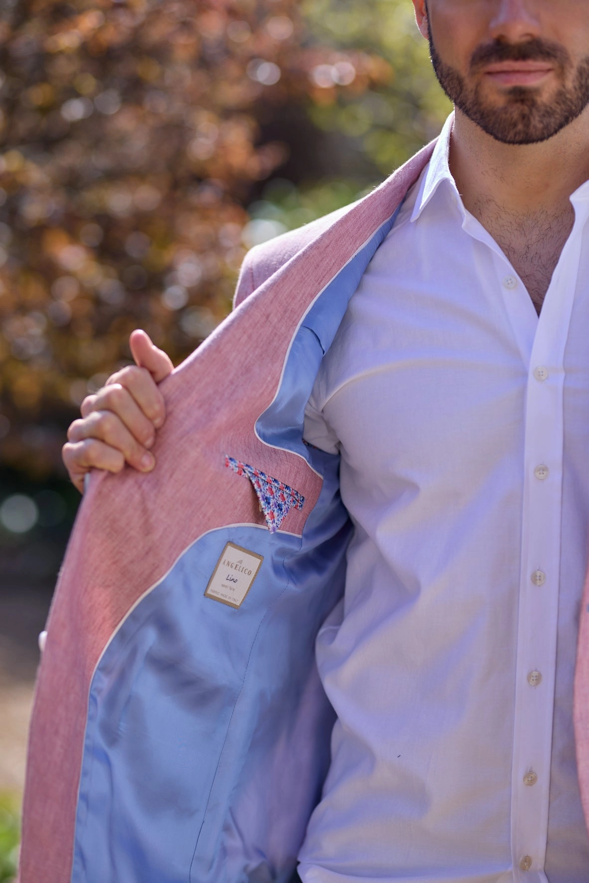 Gun Hill Mens Mugello linen Jacket - Pink