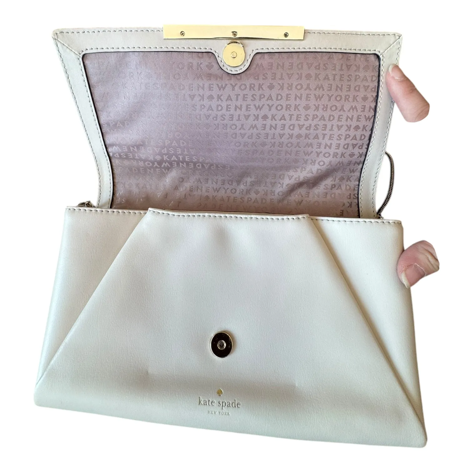 Handbag Designer By Kate Spade In Cream, Size:Medium