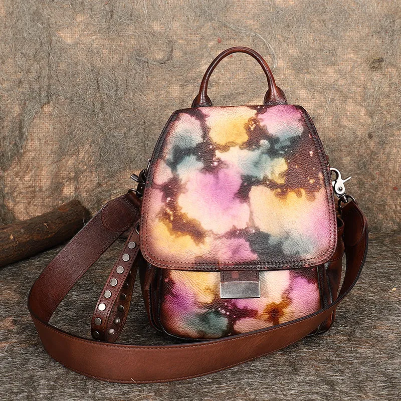 Handmade Convertible Leather Backpacks Womens Best Brown Leather Shoulder Purse School Rucksack
